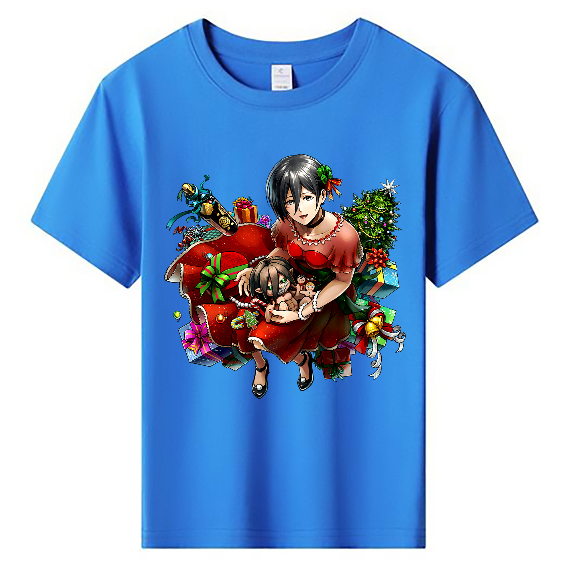 （画像用） 進撃の巨人 ミカサ·アッカーマン Attack on Titan Mikasa Ackerman 綿100％キッズTシャツ（フロントプリント）